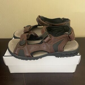 Covington Mens All Terrain Performance Brown Leather‎ Hiking Sport Sandals